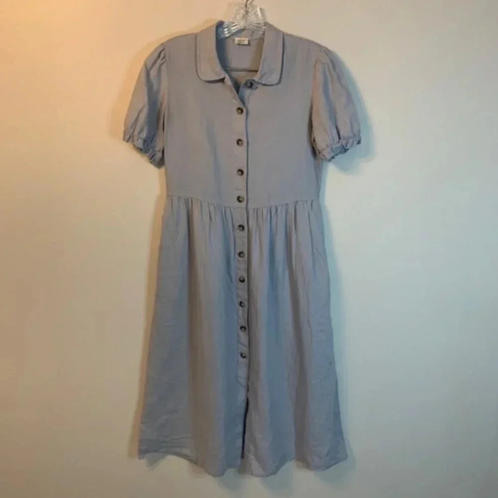 Wilfred Naeva Linen Button Front 100% Midi Dress XXS